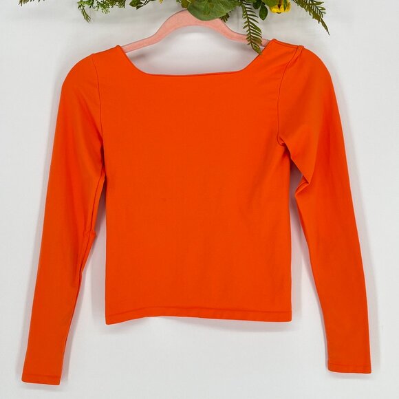 Free People Intimately Clean Top Square Neck Size M/L Orange - Picture 5 of 7